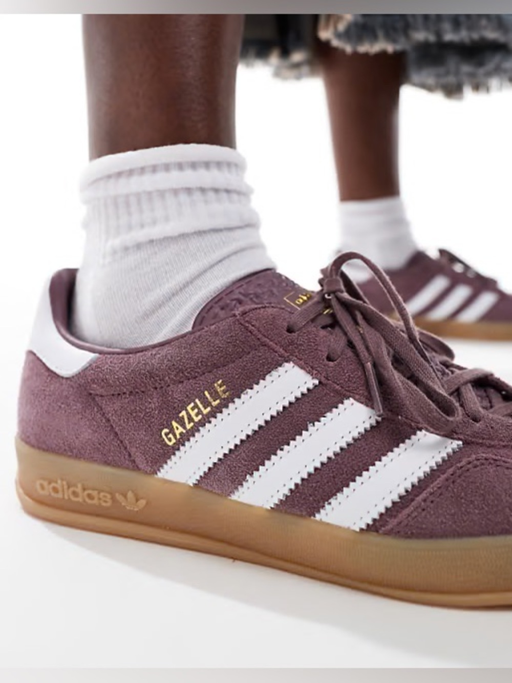 Adidas Gazelle Indoor Sneakers Shadow Fig mauve Gum sole